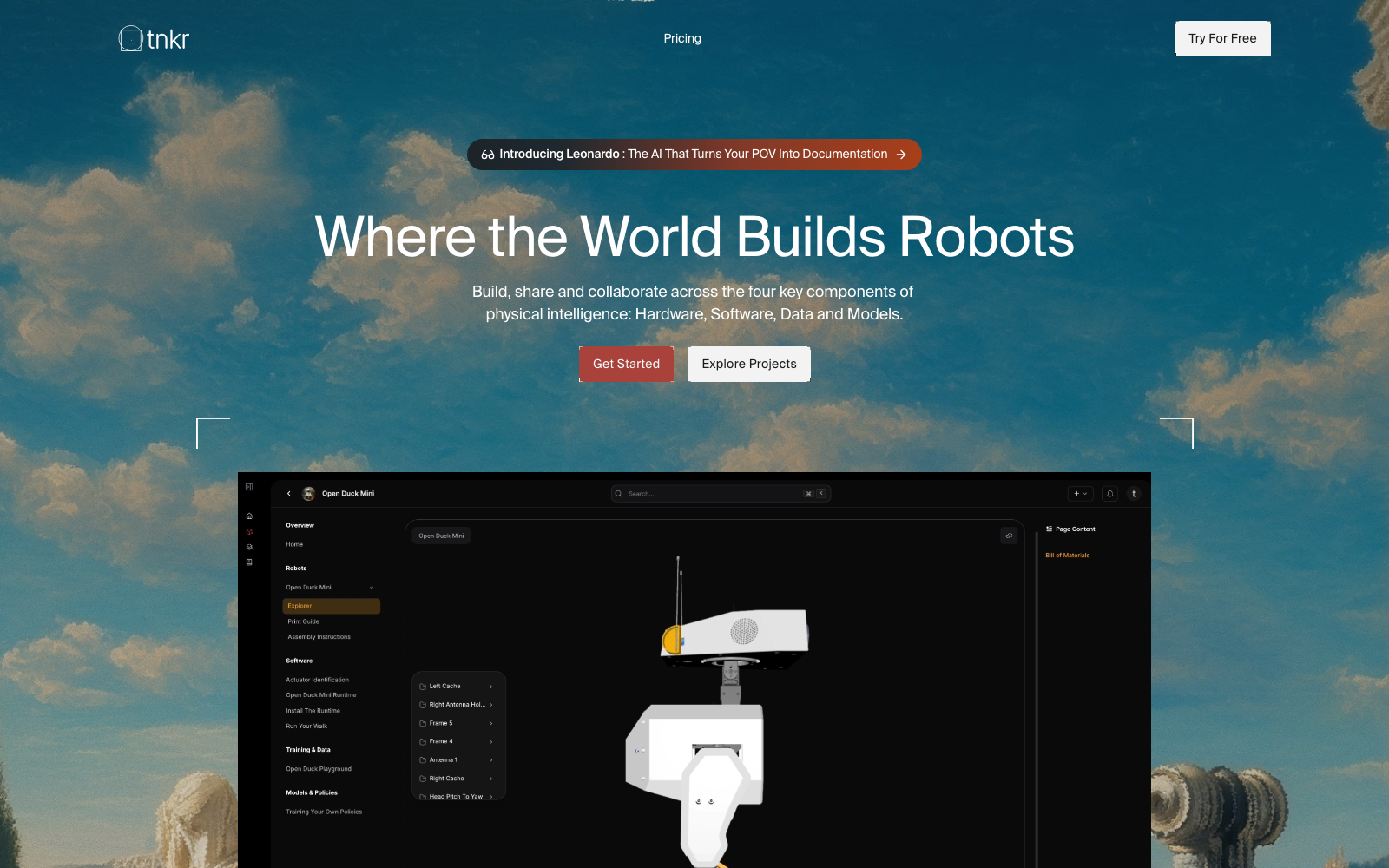 TNKR — Where the world builds robots